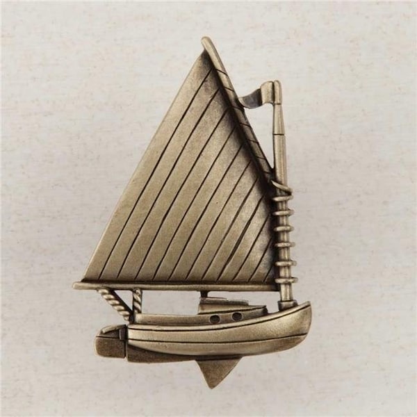 Acorn Mfg Acorn Manufacturing DP1AP Artisan Collection Catboat Knob; Antique Brass DP1AP - main